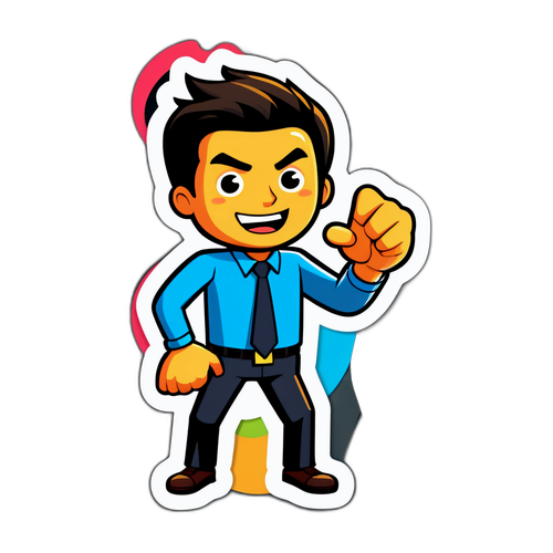 Frenzy: Energetischer Mitarbeiter im Büro