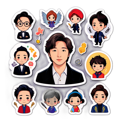정일우의 다양한 역할과 매력을 담은 스티커 디자인