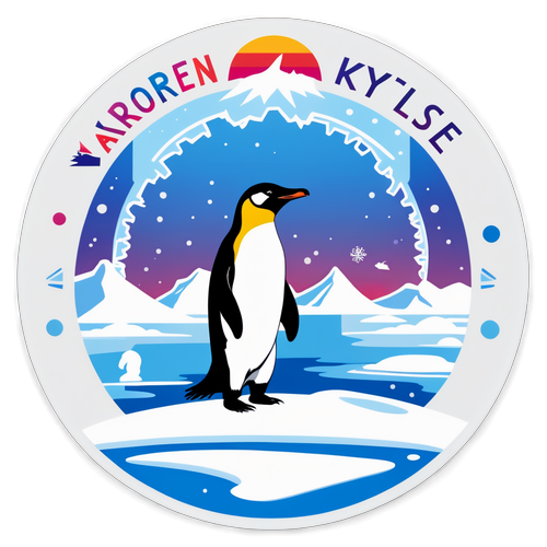 Fargerik klistremerke med polarmotiv