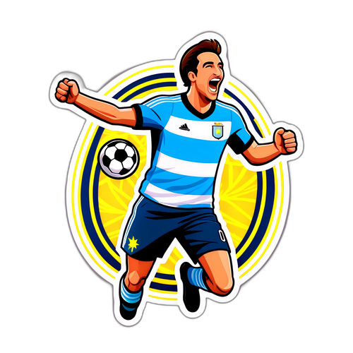 Fanático del fútbol celebrando un gol