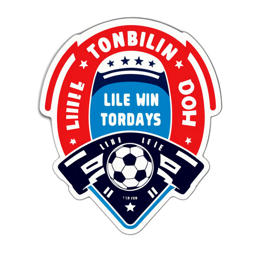 Sticker van een voetbal tunnel met de tekst 'Lille Foot - Win Today!'