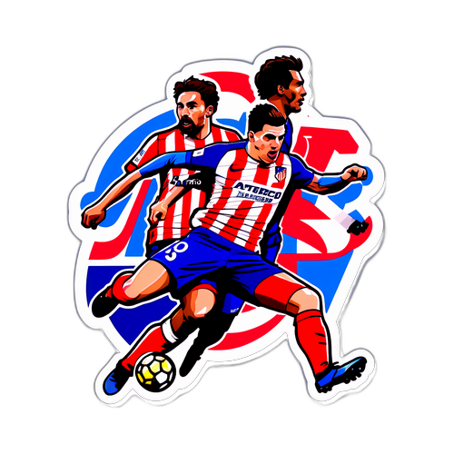 Actionfylt klistremerke av Atlético Madrid vs. Oviedo