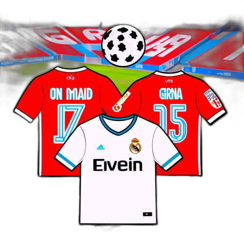 Návrh samolepek představující dresy Girona a Real Madrid