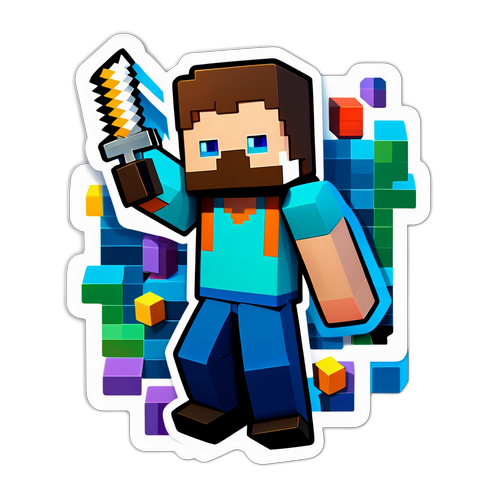 Minecraft világ karakter különböző blokkokból
