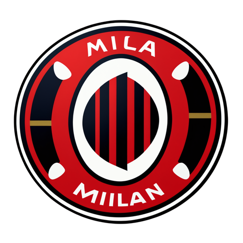 Sticker AC Milan với biểu tượng đội bóng và slogan truyền cảm hứng