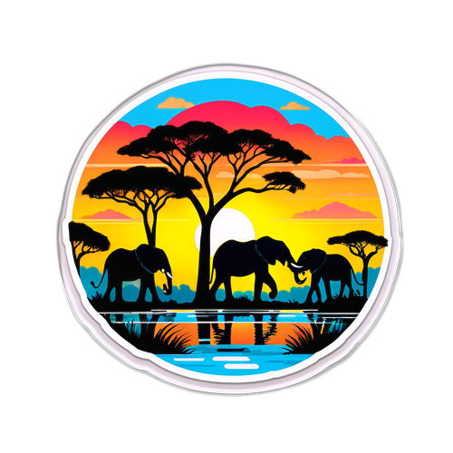 Botswanas landskap med dyreliv