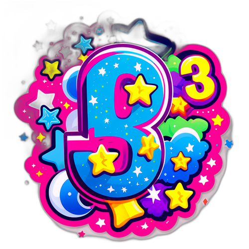 תו עיצוב דמות אנימציה של מזל עם המספר 13