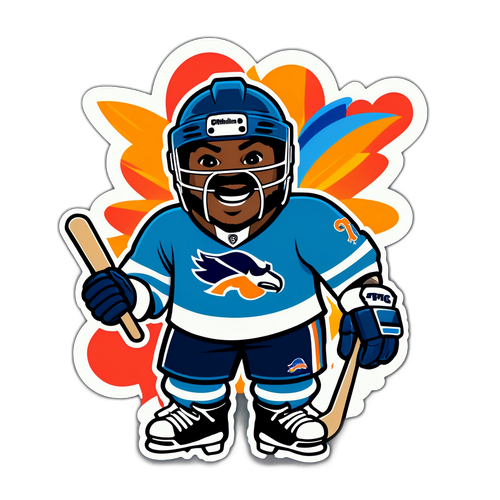 Наклейка с командой "Филадельфия" против "Эдмонтона" с ярким слоганом "Будет жарко!"