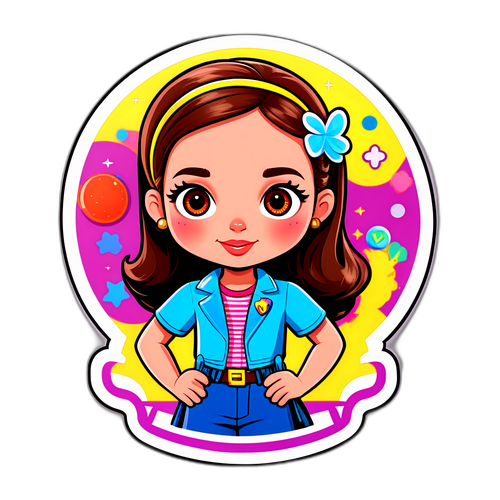 Illustrera en cartoon klistermärke för Sofia Wistam