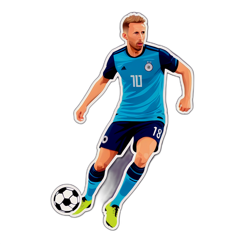 A dynamic sticker of Sebastian Berhalter dribbling a soccer ball