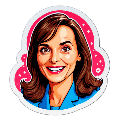 Sticker van Valerie Lemercier in een komische scène