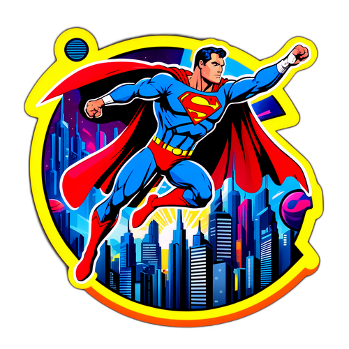 Superman i en futuristisk stad