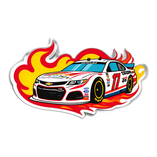 Bold Racing Car Design with Flames