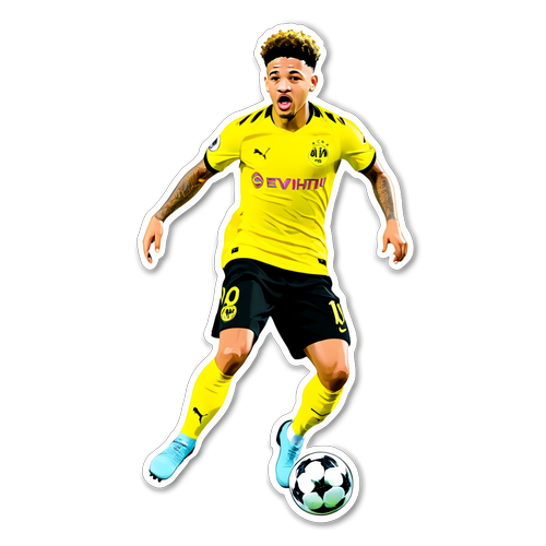 Stiker Modern Jadon Sancho dalam Aksi