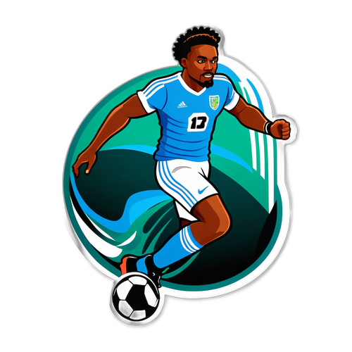 Dynamic Football Motion Sticker