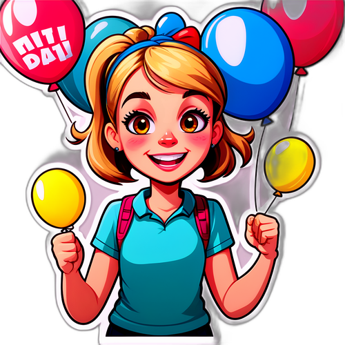 Playful Cartoon Klistermærke af Katie Boulter