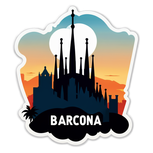 Silhouette a Barcelonei cu arhitectura iconică