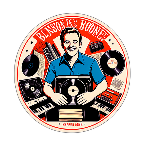 Musikalisk klistermärke med vintage stil