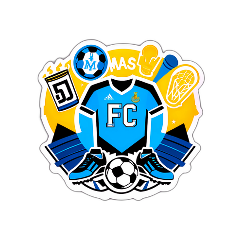 Logo Marseille FC Bergaya dengan Peralatan Sepak Bola