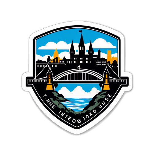 Design samolepky s siluetou Newcastle United a městskými památkami