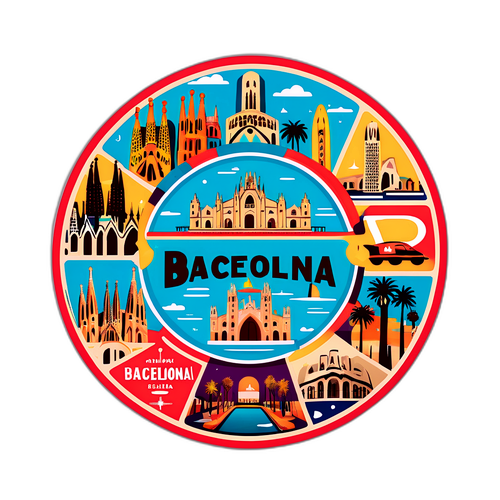 סמל טיול וינטג' בהשראת העיר ברצלונה