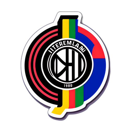 인터 밀란과 유벤투스의 상징적 색상 및 기호 그래픽 디자인 스티커