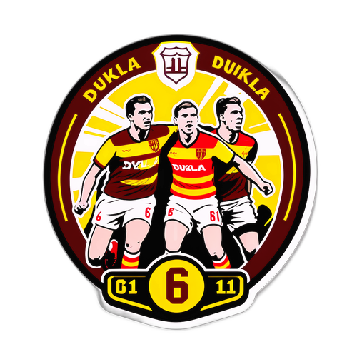 Kreativní nálepka oslavující Dukla 61