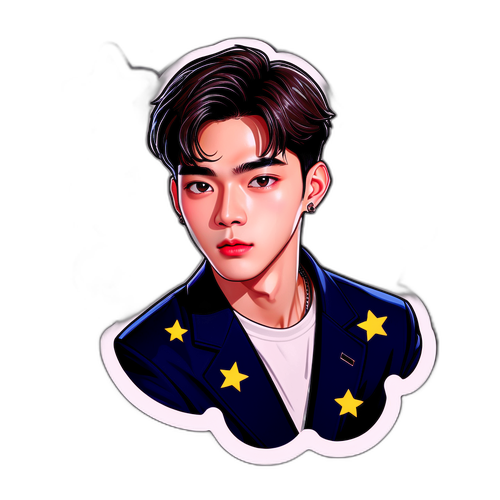 Stiker Bergaya Cha Eun Woo dengan Elemen Trendy
