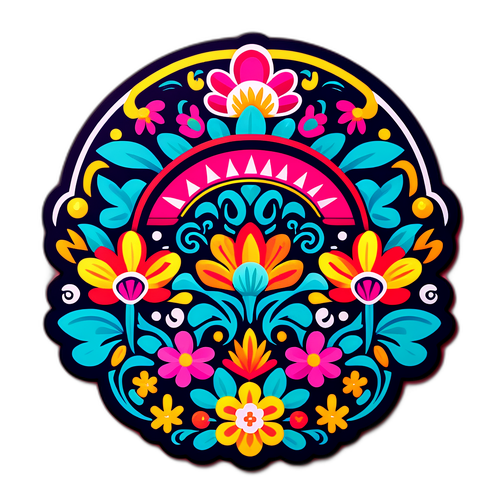 Kulay ng Abierto Zapopan na Logo na may Bulaklak