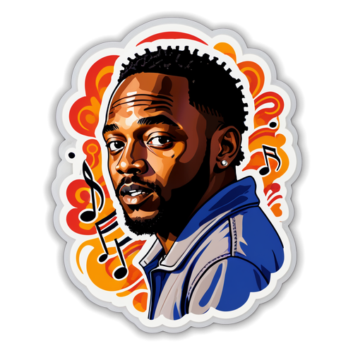 Sticker van Kendrick Lamar met 'Music that touches'