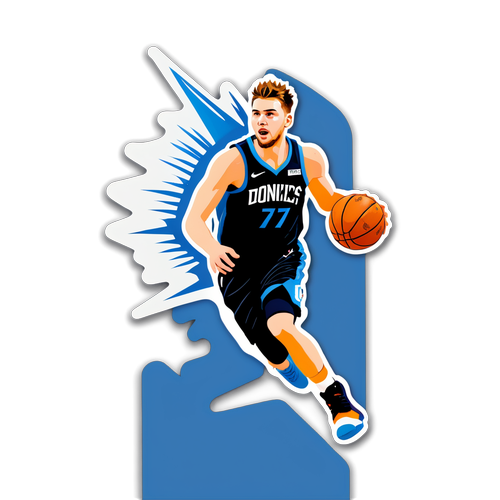 Luka Doncic Dunk Silhouettje NBA Logókkal