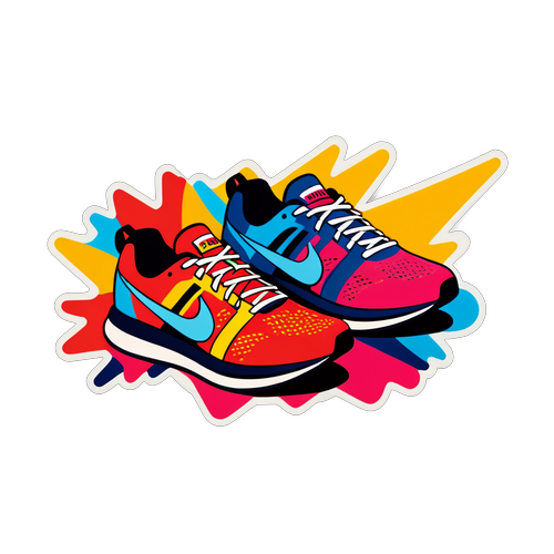 Vibrant Running Shoes Sticker