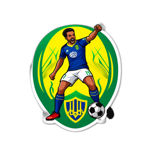 Fotbalová samolepka: Thrilling moment ze zápasu Al Nassr vs. Rio Ave