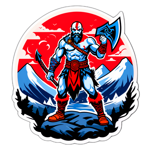 Norse Mythology-Inspired Kratos Sticker