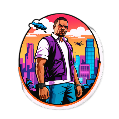 Autocollant d'un personnage emblématique de GTA 6