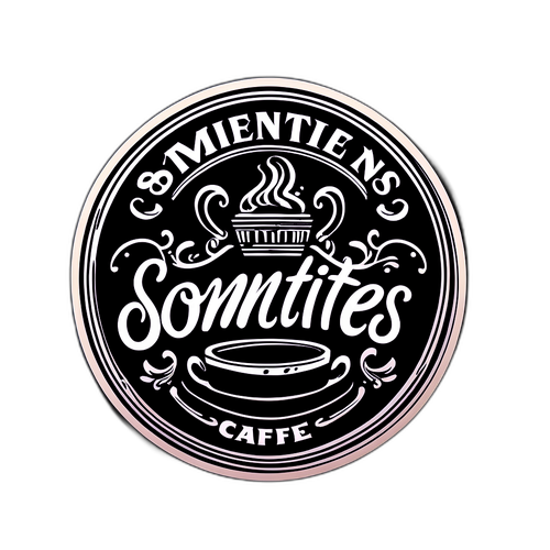 Illustration d'un café parisien avec le mot "parfois" en calligraphie artistique