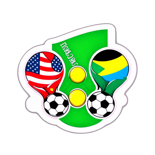 Estados Unidos vs Jamaica Soccer Match Sticker