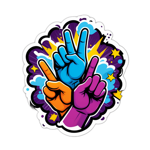 Sticker de 'Manos de Alto' en Estilo Cómico