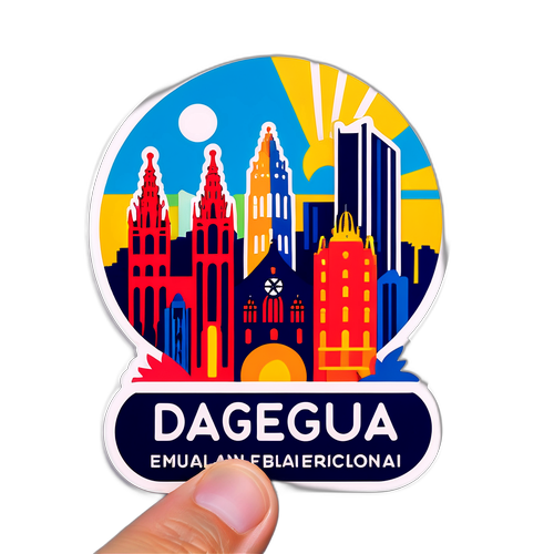Sticker ya Jiji la Daegu na Rangi maarufu za Barcelona