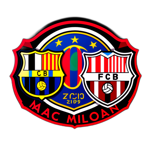 Sticker AC Milan și Barcelona