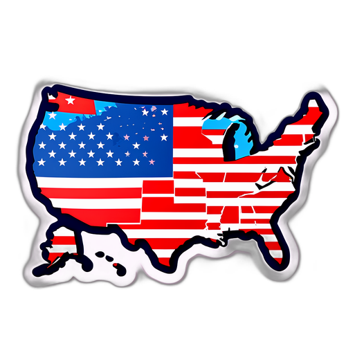 Crea un adesivo patriottico con la mappa degli Stati Uniti