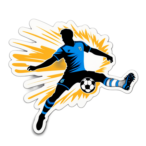 Dynamische Voetbalschop Sticker