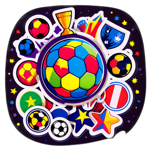 화려한 축구 스티커