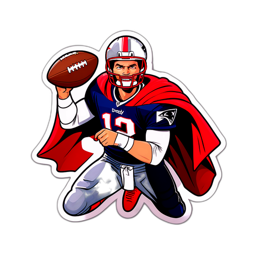 Sticker di Tom Brady come supereroe