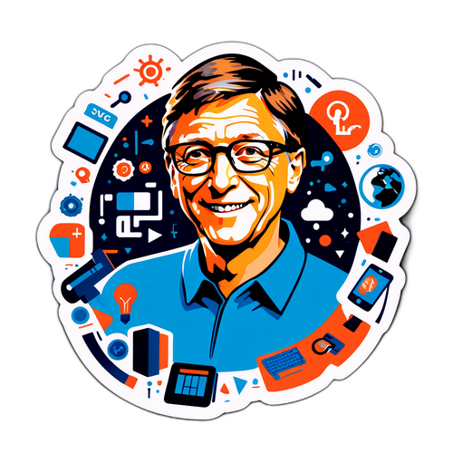Autocollant de Bill Gates et Technologie