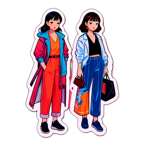 秋子矢田のファッションスタイルを反映したスタイリッシュな服のイラスト