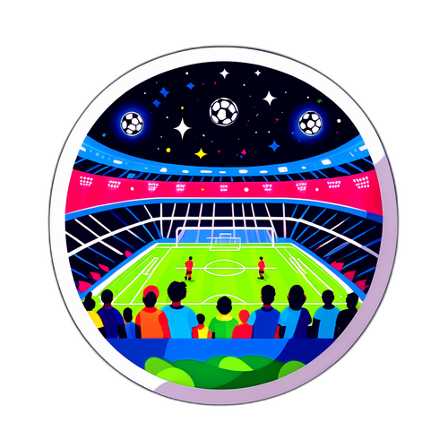 מדבקת אצטדיון כדורגל צבעונית בלילה