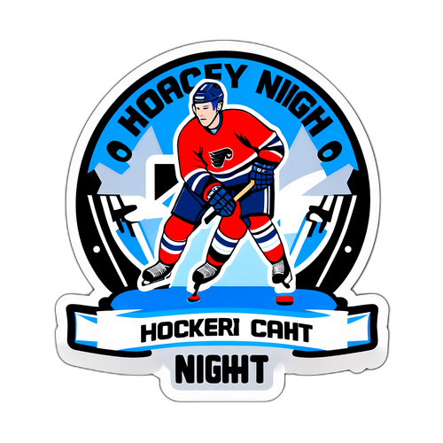 Hockey Night Fun Sticker