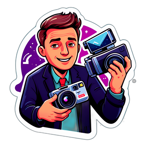 Ilustracja Jakuba Wiecha z aparatem