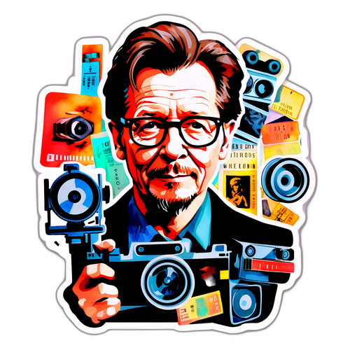 Stylizowany akwarelowy portret Gary'ego Oldmana